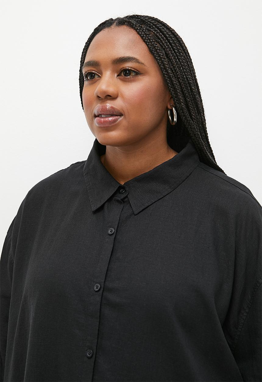Cotton On - Plus haven long sleeve shirt - black