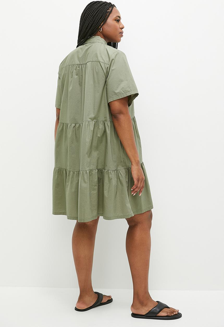 Cotton On - Plus noah mini shirt dress - khaki