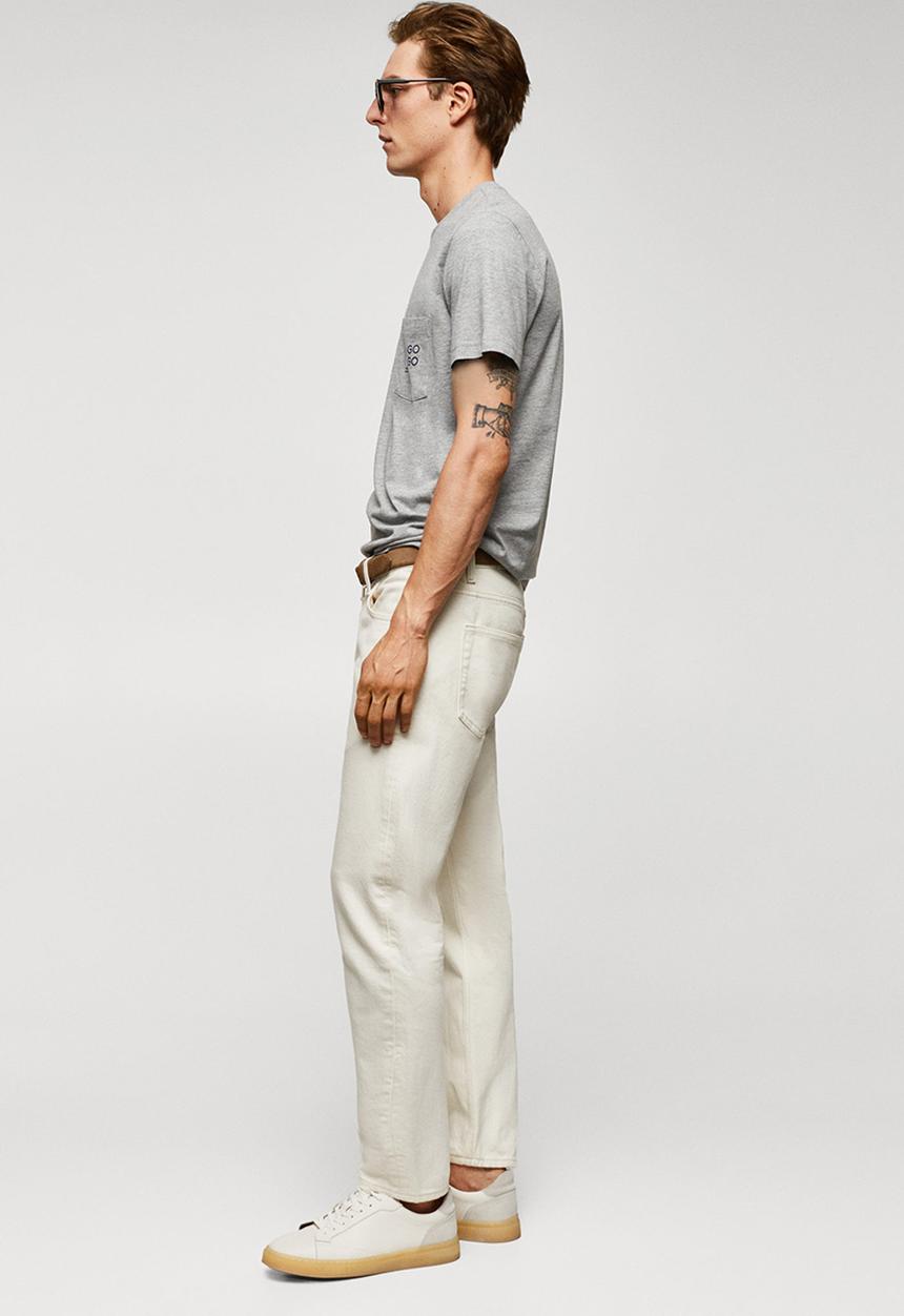 MANGO - T-shirt logopok-h - medium grey