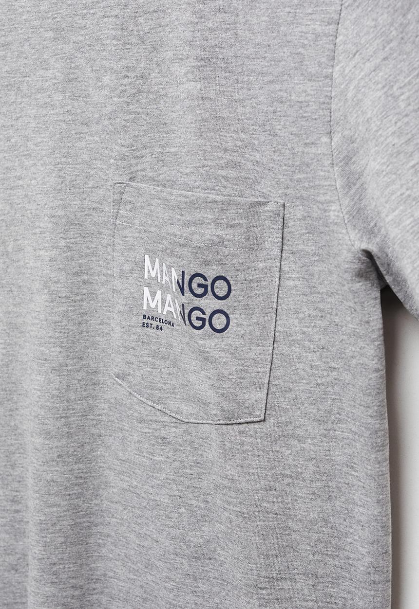 MANGO - T-shirt logopok-h - medium grey