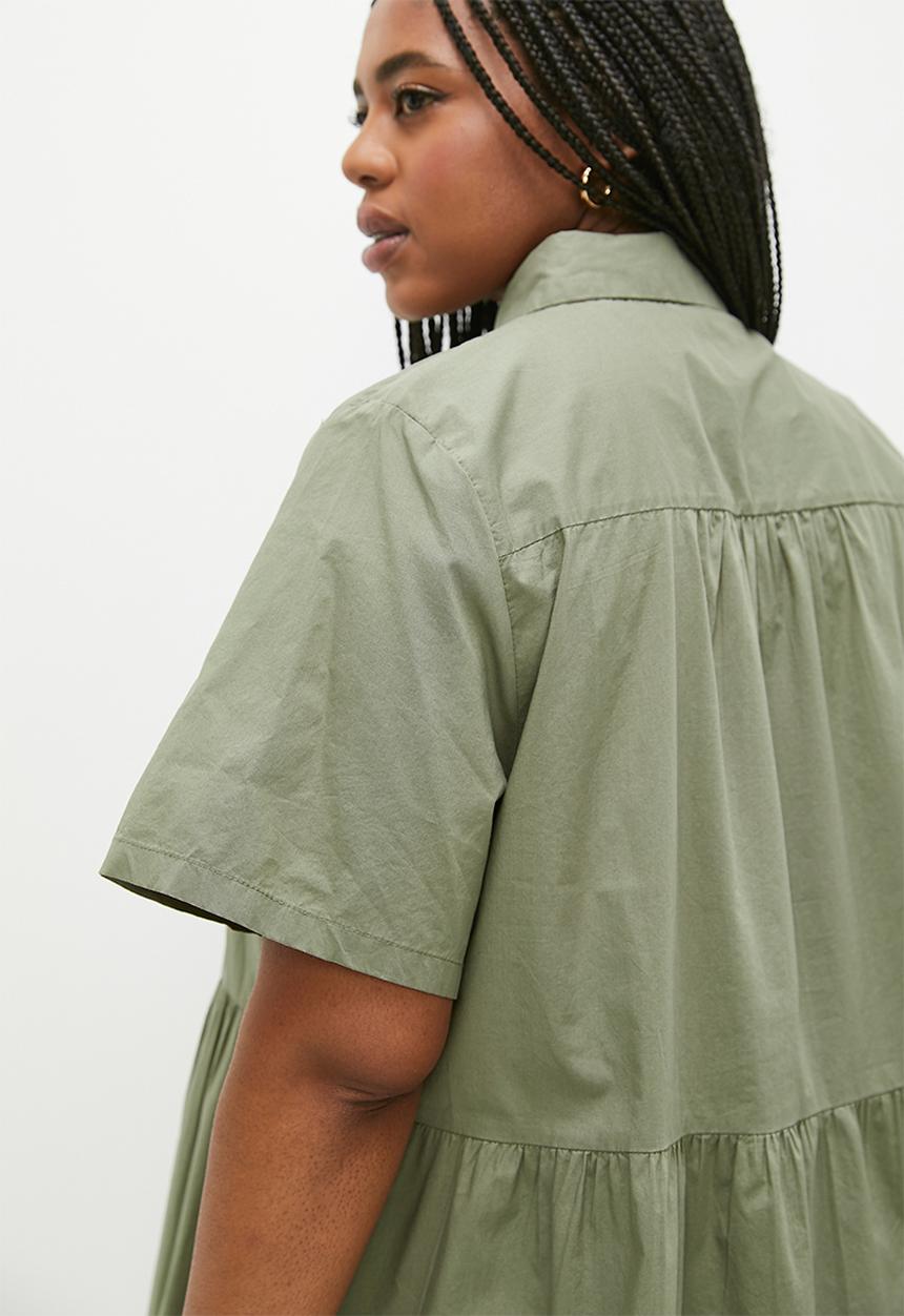 Cotton On - Plus noah mini shirt dress - khaki