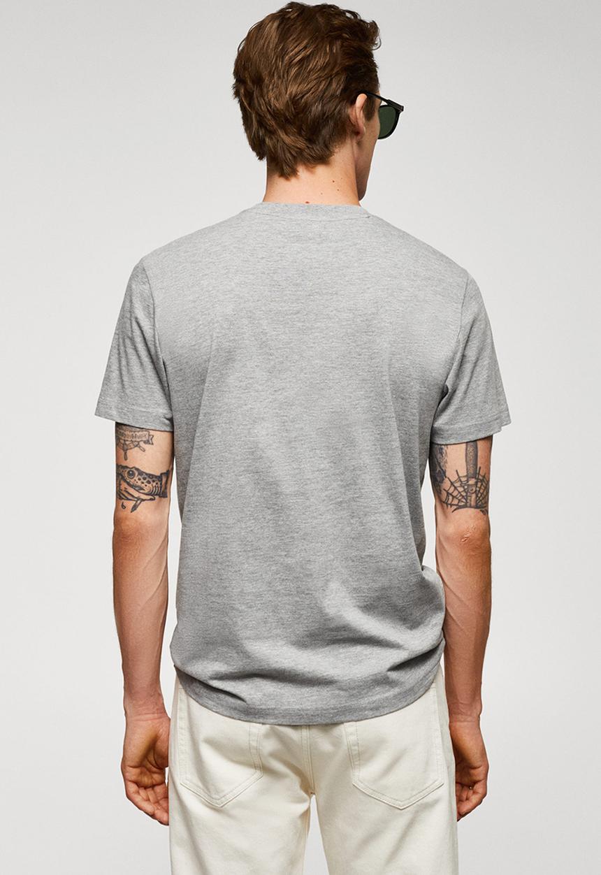 MANGO - T-shirt logopok-h - medium grey