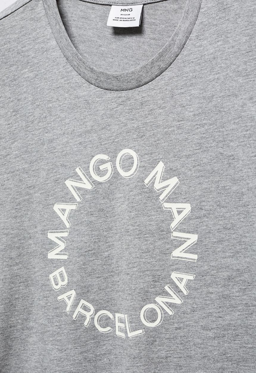 MANGO - T-shirt logohe-h - medium grey