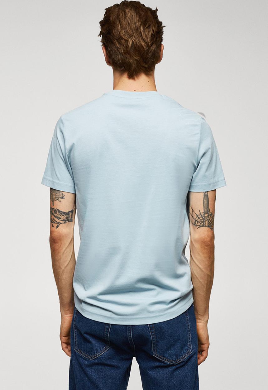 MANGO - T-shirt logopok-h - sky blue