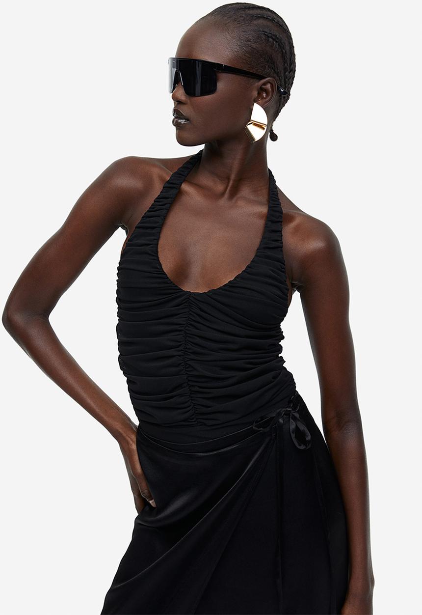 H&M - Draped halterneck body - black