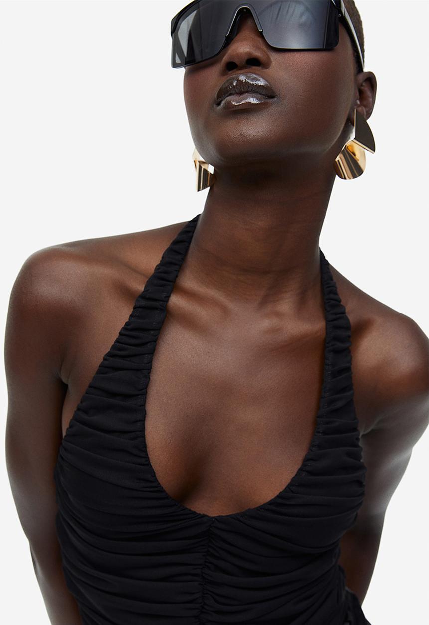H&M - Draped halterneck body - black