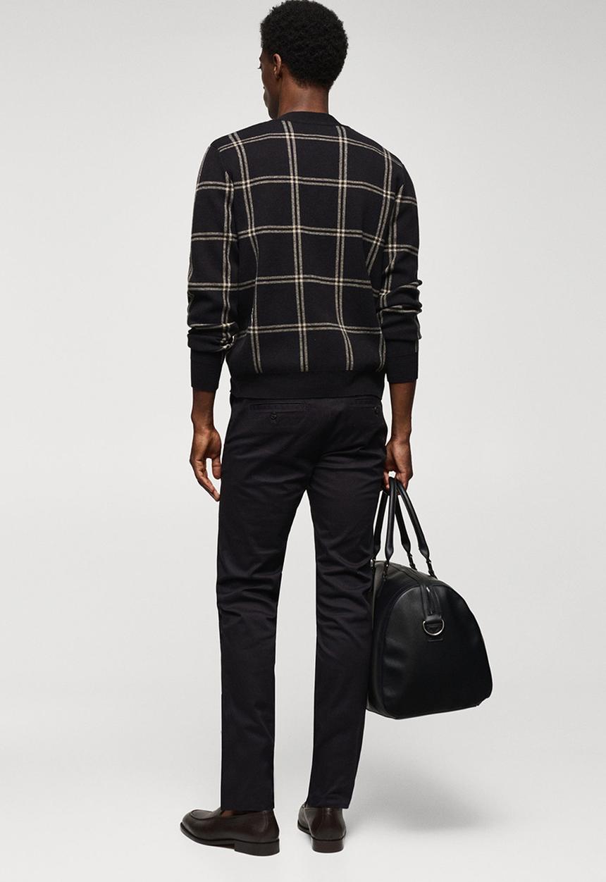 MANGO - Cardigan checkc-lh - black
