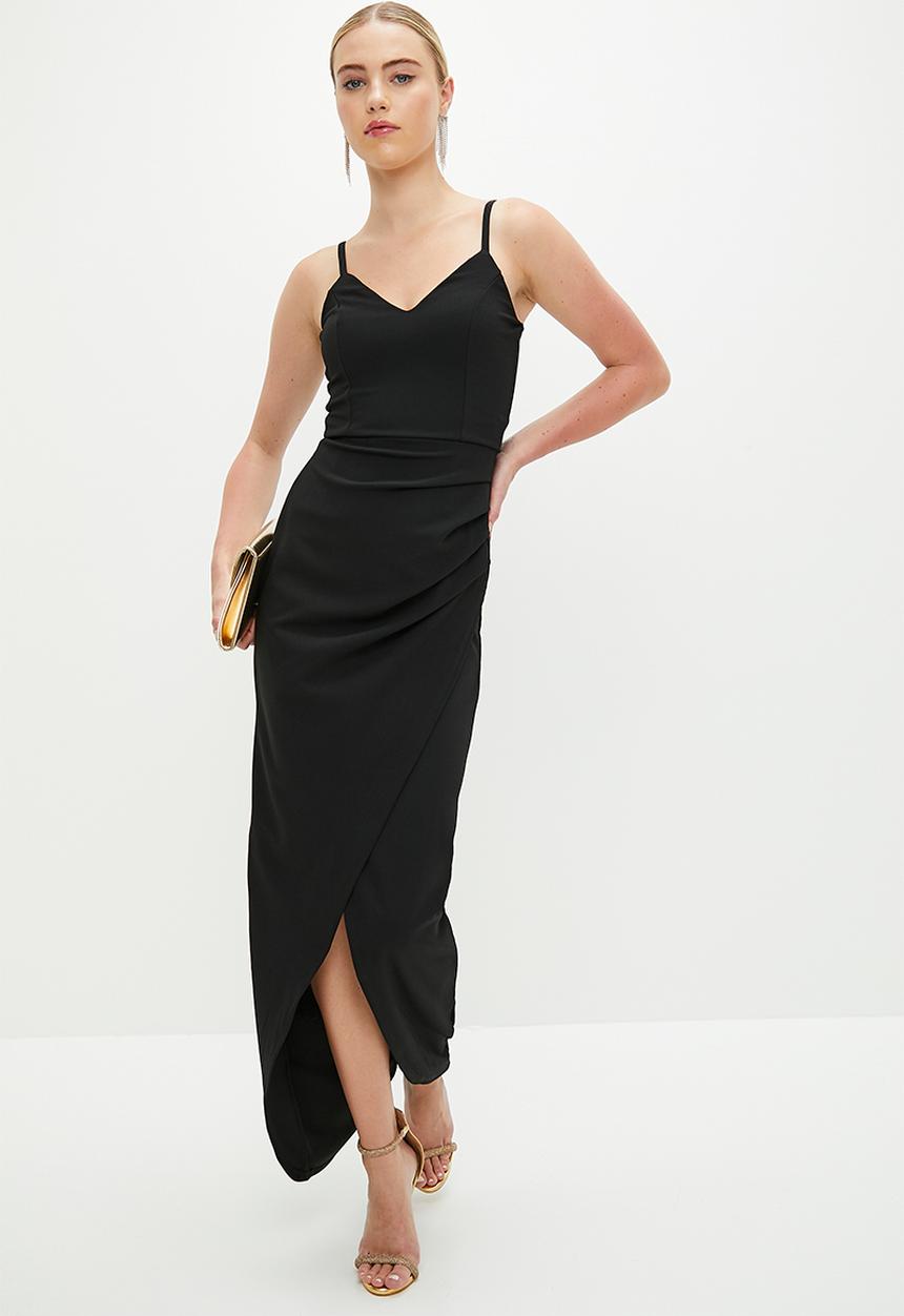 SISSY BOY - A Moment'S notice: maxi dress with cross over skirt - black