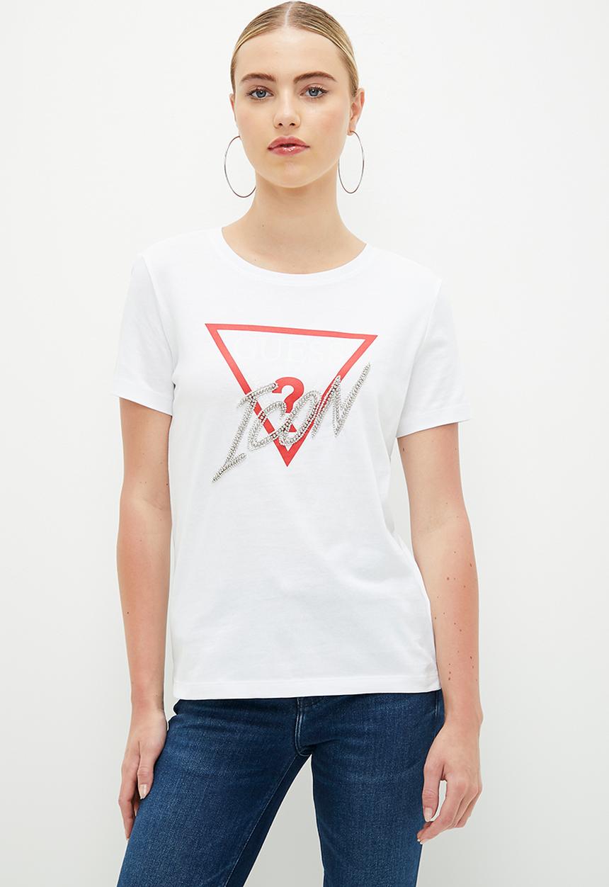 GUESS - Short sleeve cn icon tee - pure white