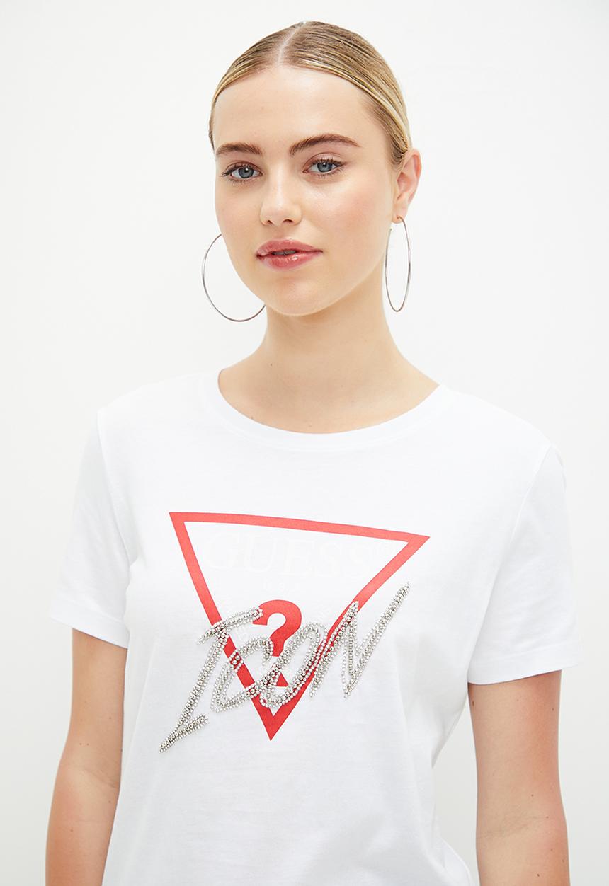 GUESS - Short sleeve cn icon tee - pure white