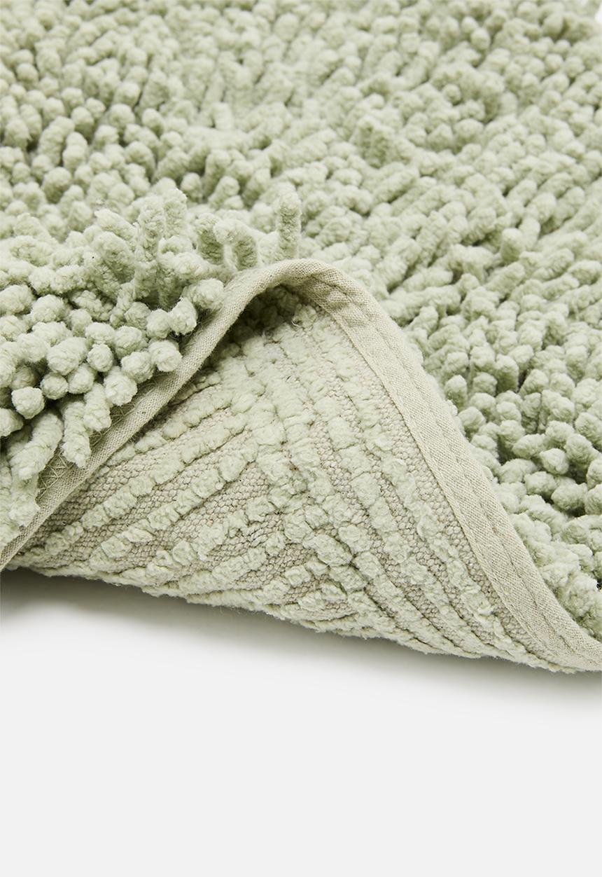 Sixth Floor - Chenille loop polyester pedestal mat - sage green