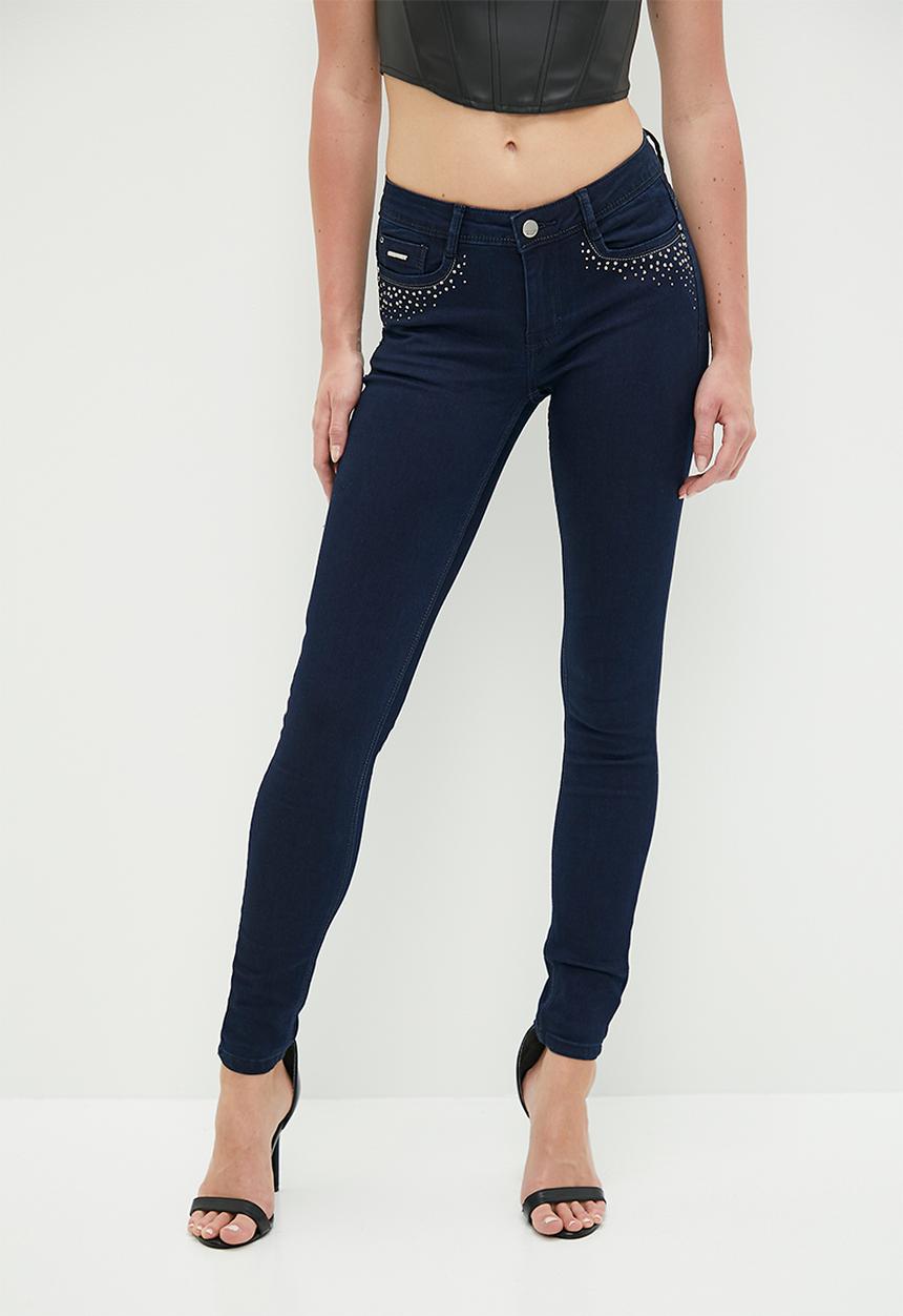 SISSY BOY - Jon jon with front diamante detail - blue black