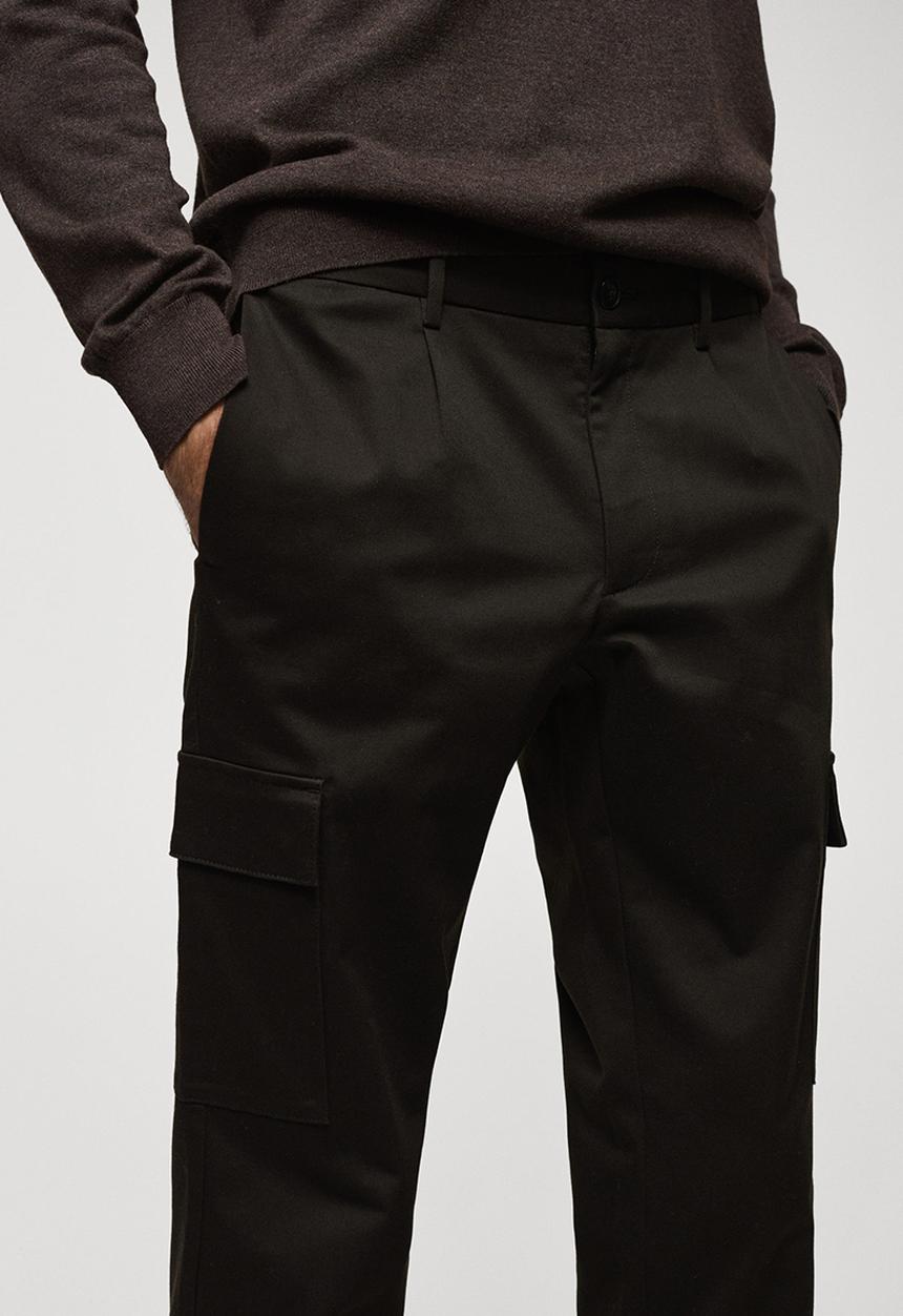 MANGO - Trouser cargo - brown