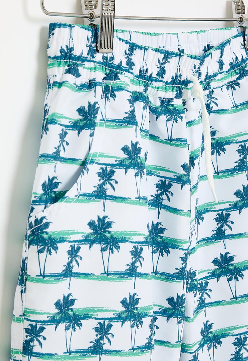 Pop Candy - Printed board shorts - white & blue