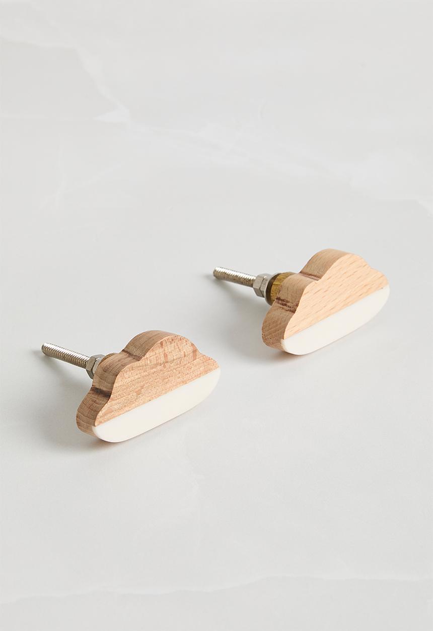 Sixth Floor - Cloud knob set of 2 - white
