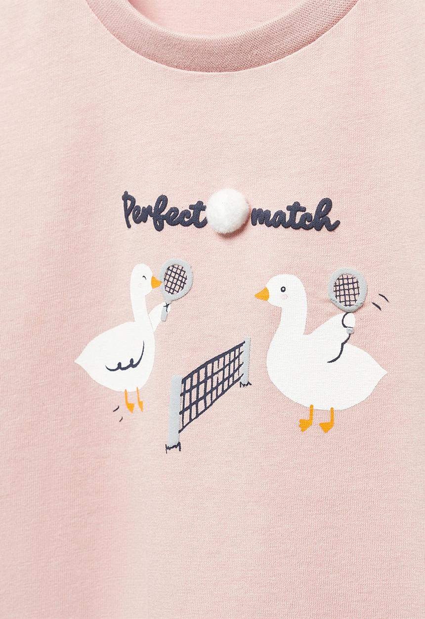 MANGO - T-shirt ducks - pink