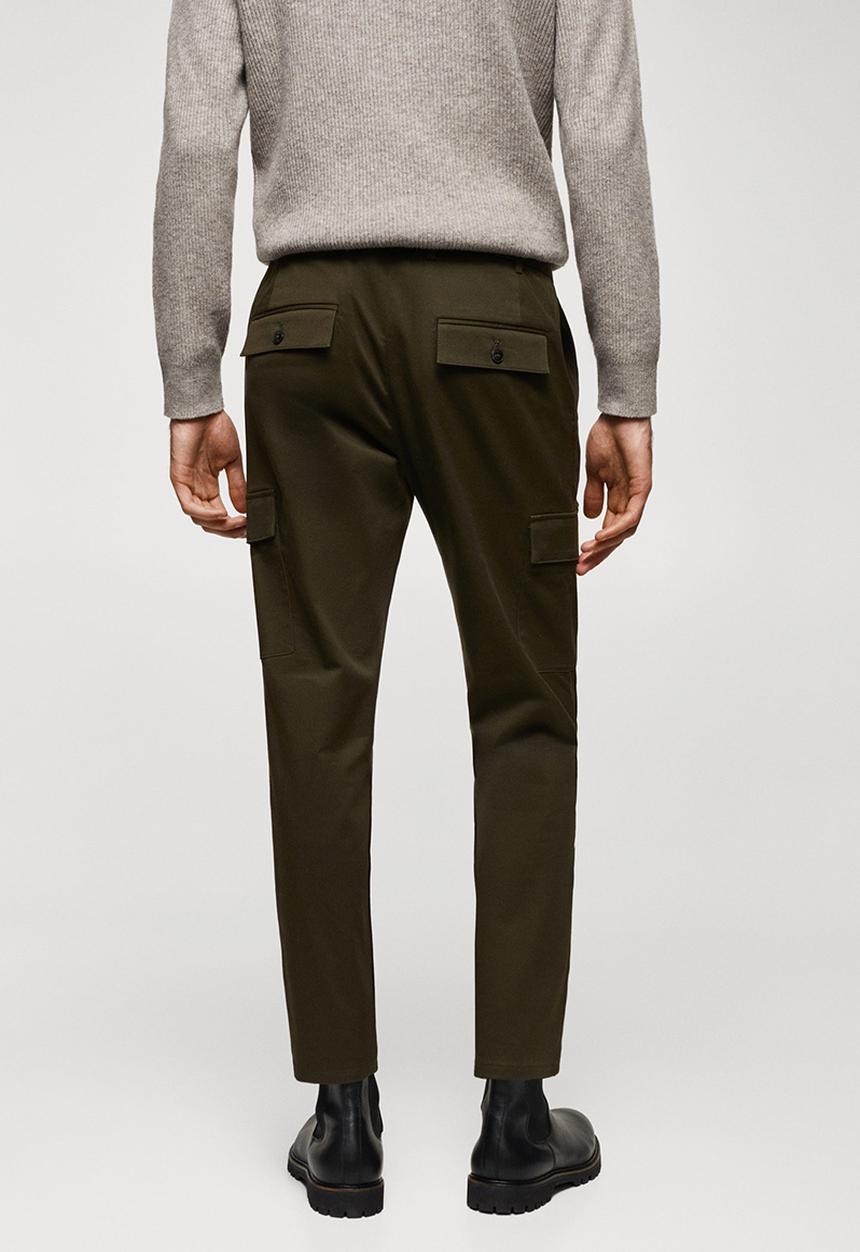 MANGO - Trousers cargo - dark green