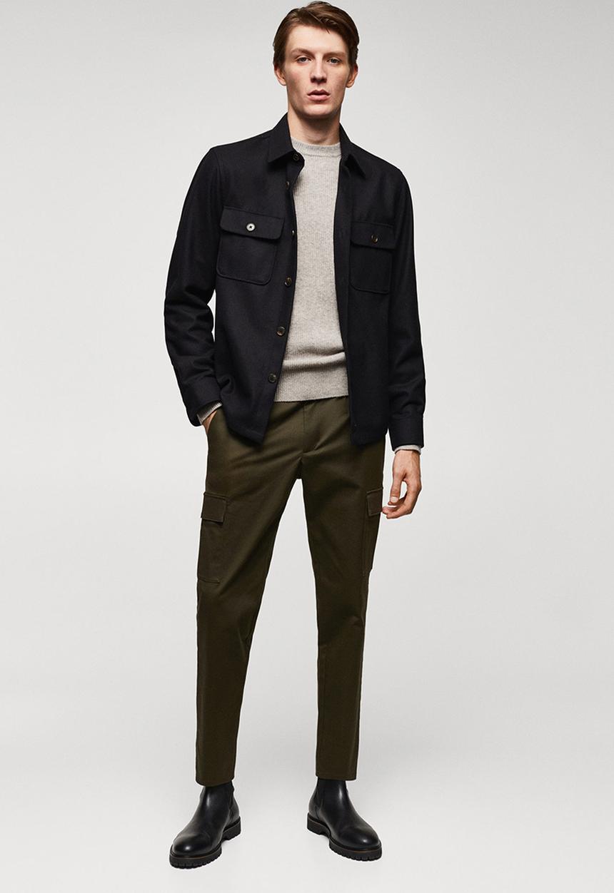 MANGO - Trousers cargo - dark green