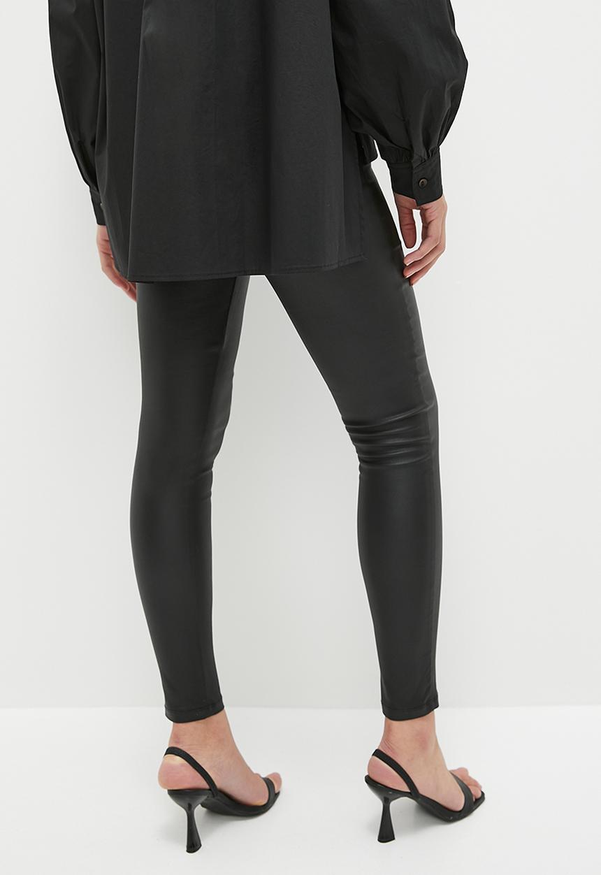 Superbalist - Coated bengaline tregging - black