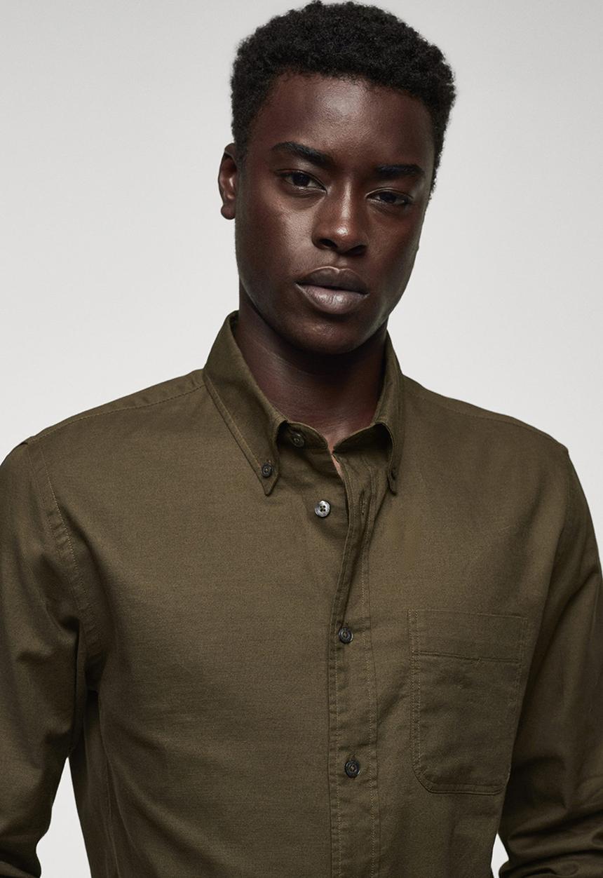 MANGO - Shirt oxford - khaki