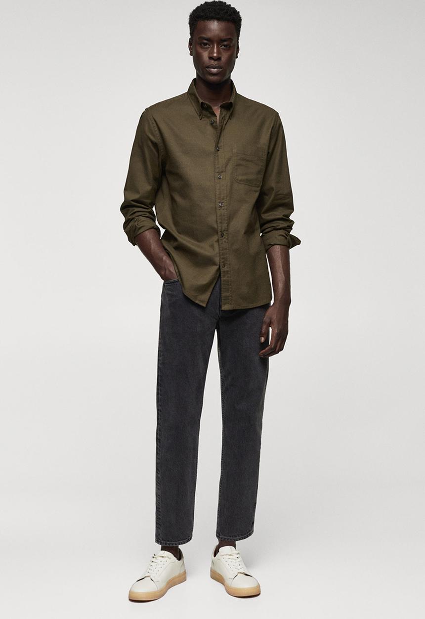 MANGO - Shirt oxford - khaki