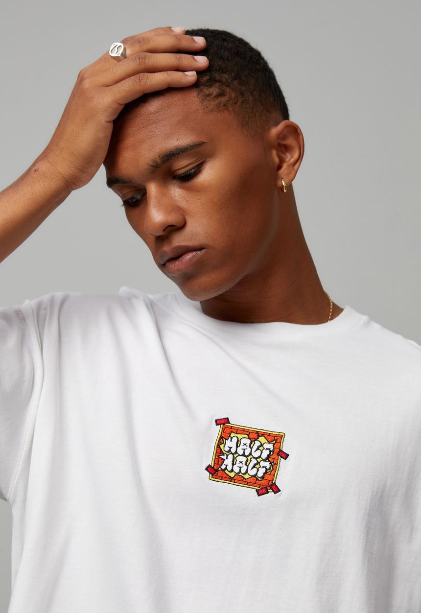 Factorie - Half half oversized T-shirt - white/half half pill