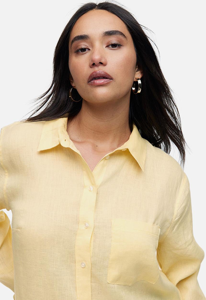 H&M - Linen shirt - light yellow