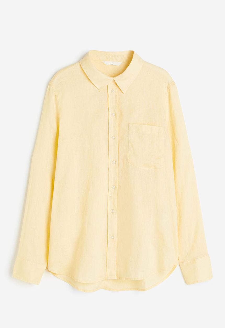 H&M - Linen shirt - light yellow