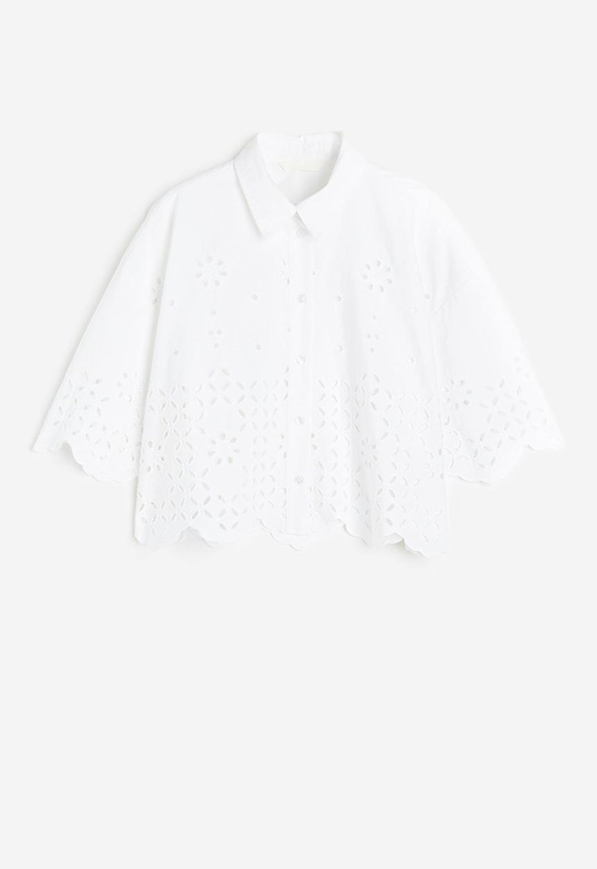 H&M - Broderie anglaise shirt - white