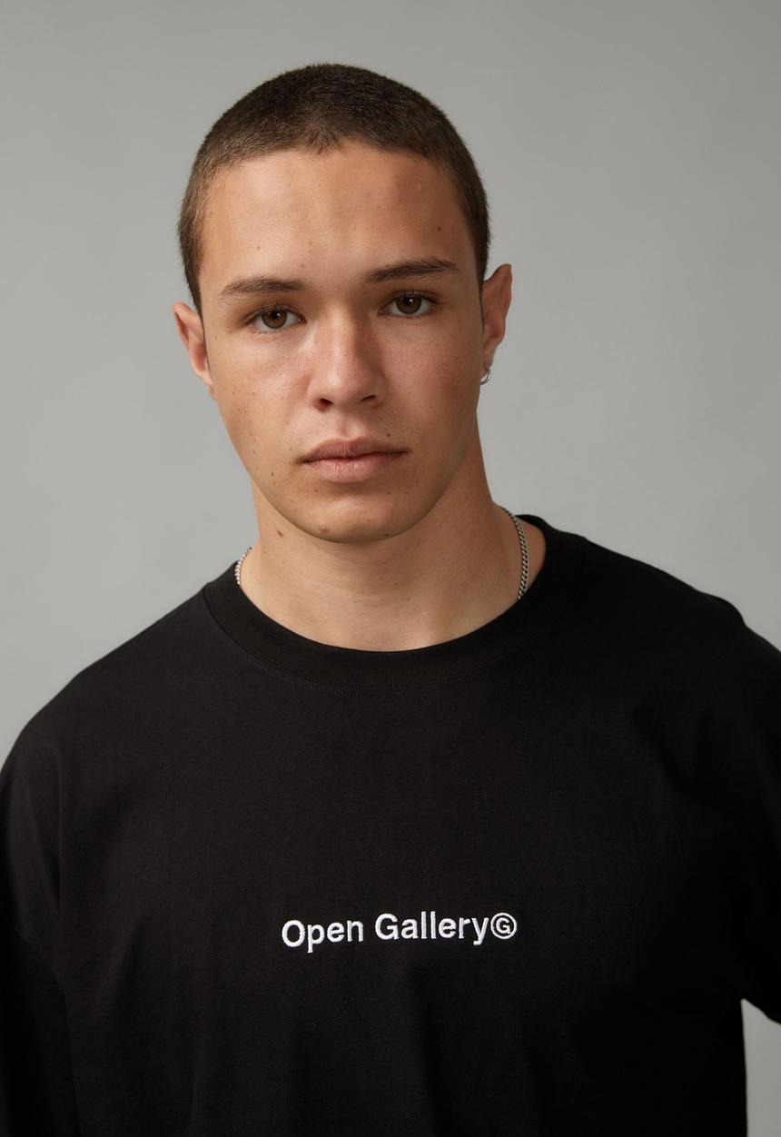 Factorie - Oversized open gallery T-shirt - black/open gallery