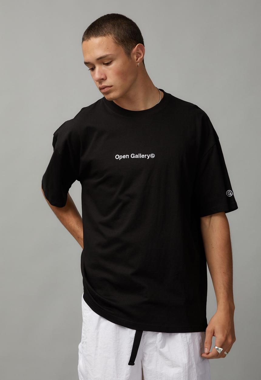 Factorie - Oversized open gallery T-shirt - black/open gallery
