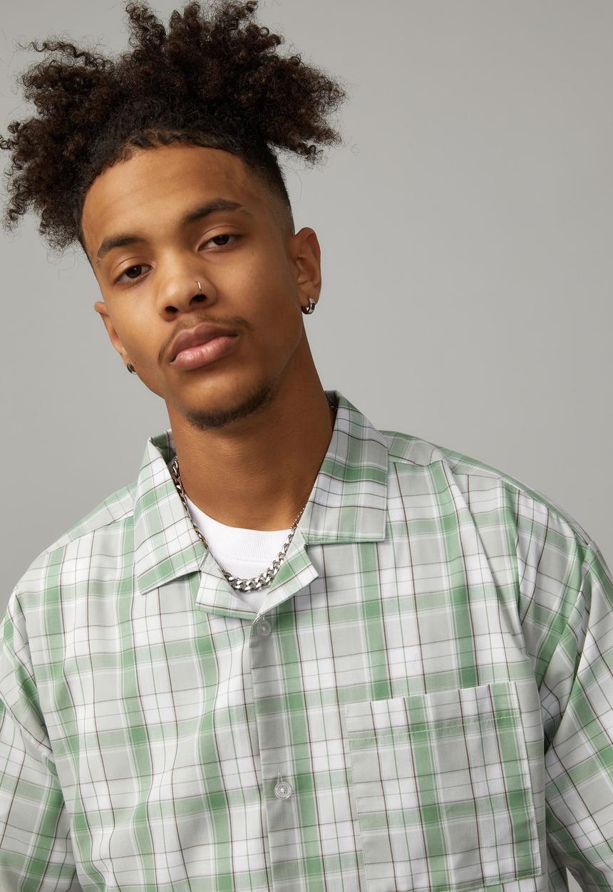Factorie - Boxy street shirt - green check