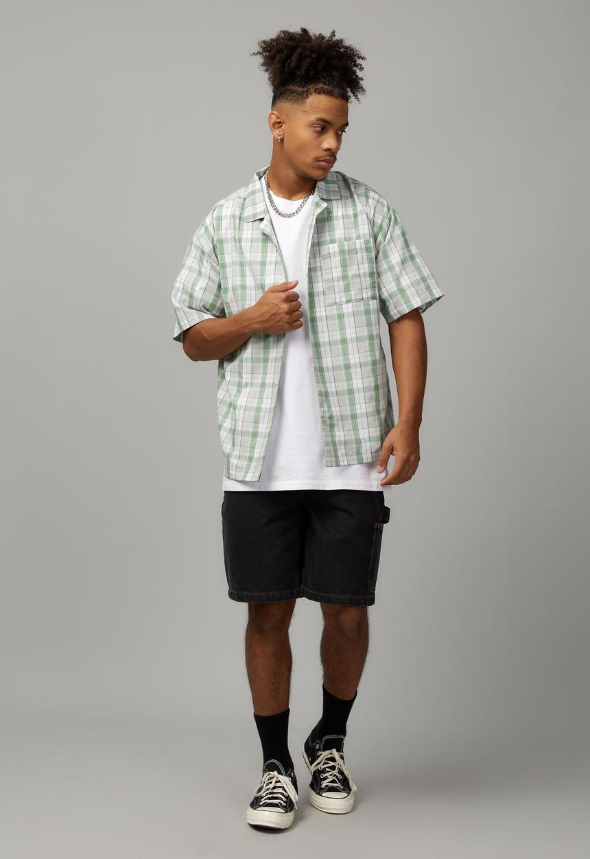 Factorie - Boxy street shirt - green check