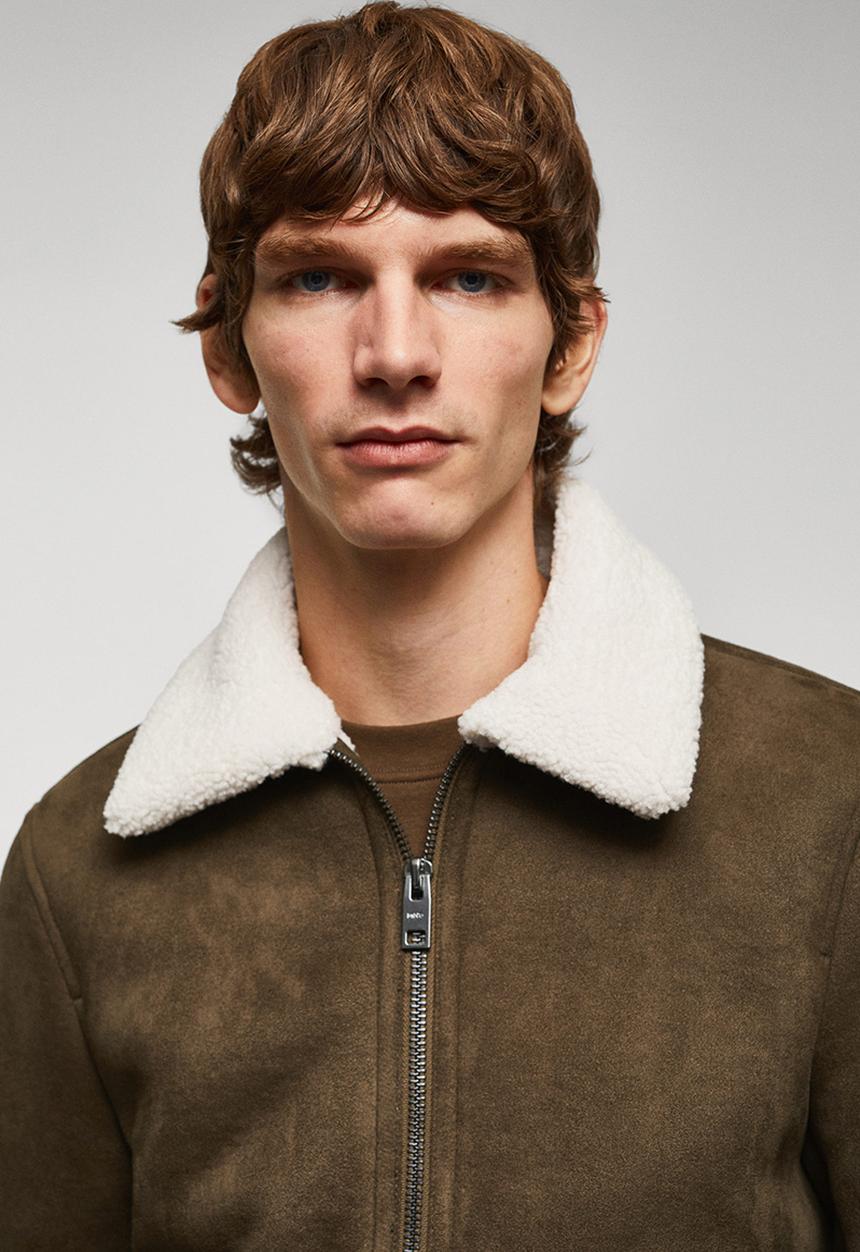 MANGO - Jacket boston.- khaki