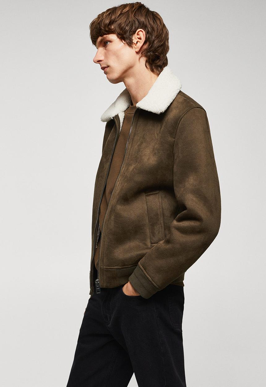 MANGO - Jacket boston.- khaki