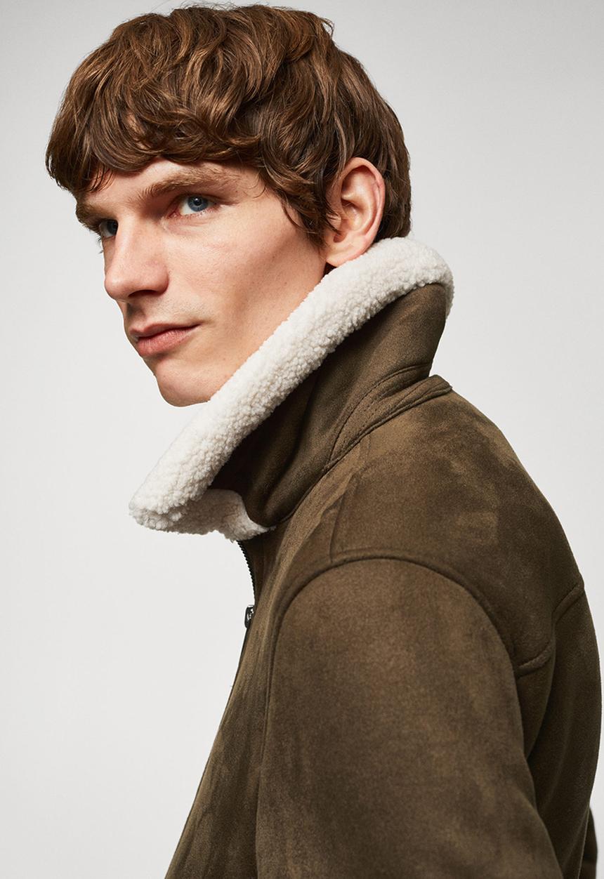 MANGO - Jacket boston.- khaki