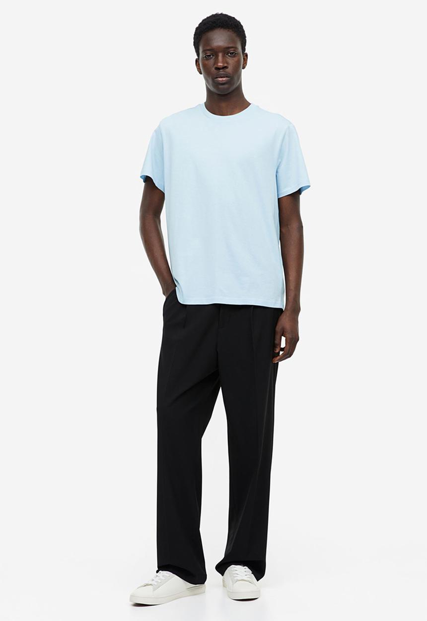 H&M - Regular fit round-neck t-shirt - light blue