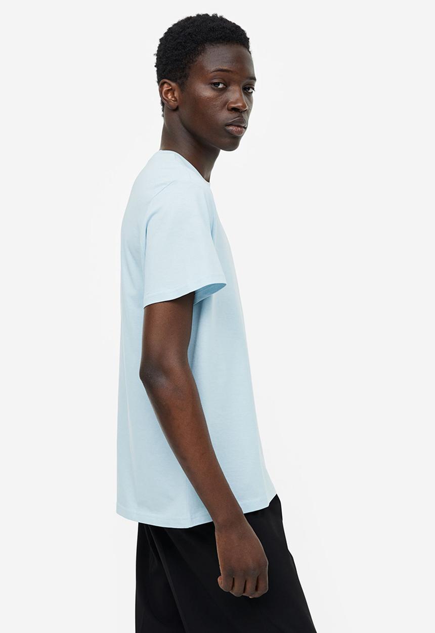 H&M - Regular fit round-neck t-shirt - light blue