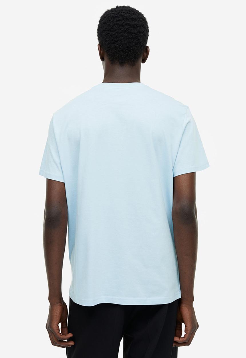 H&M - Regular fit round-neck t-shirt - light blue