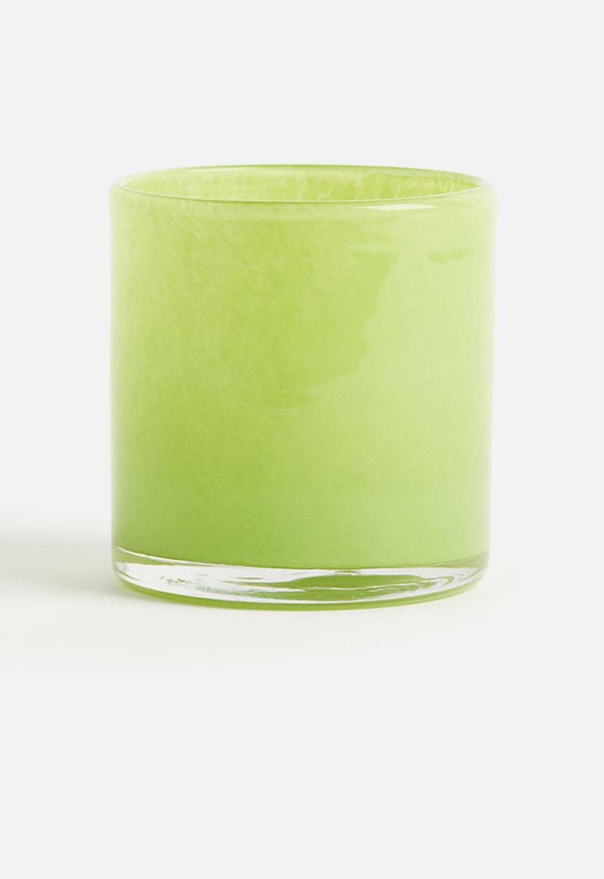 H&M - Small glass tealight holder - lime green