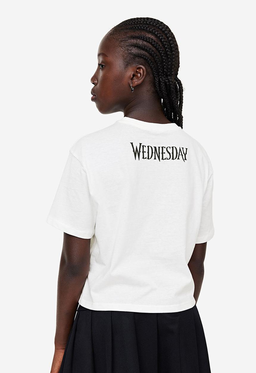H&M - Oversized printed T-shirt - white wednesday