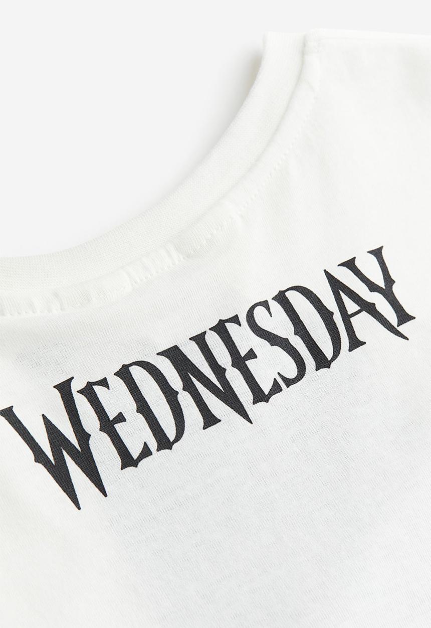 H&M - Oversized printed T-shirt - white wednesday