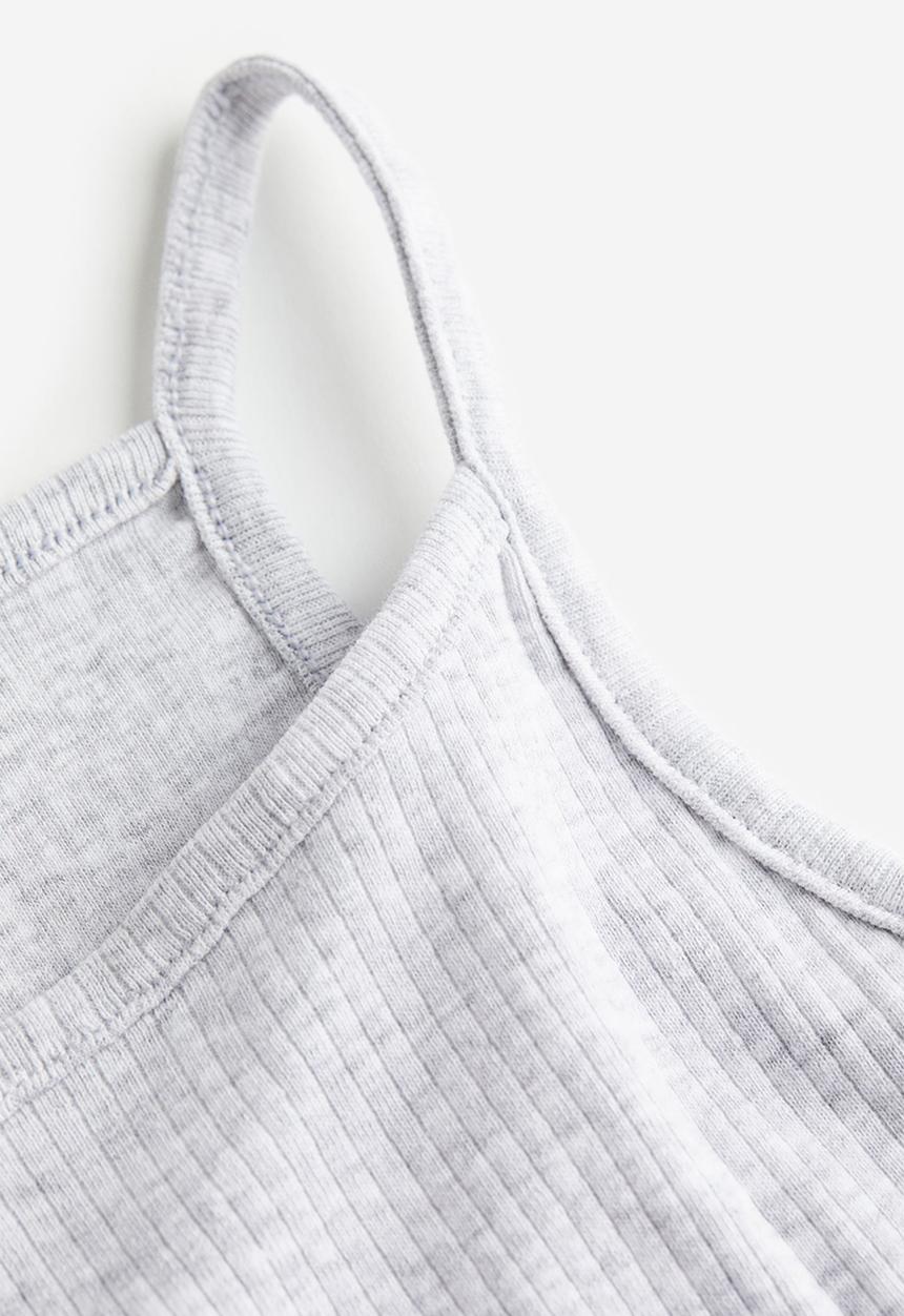 H&M - Ribbed vest top - light grey marl