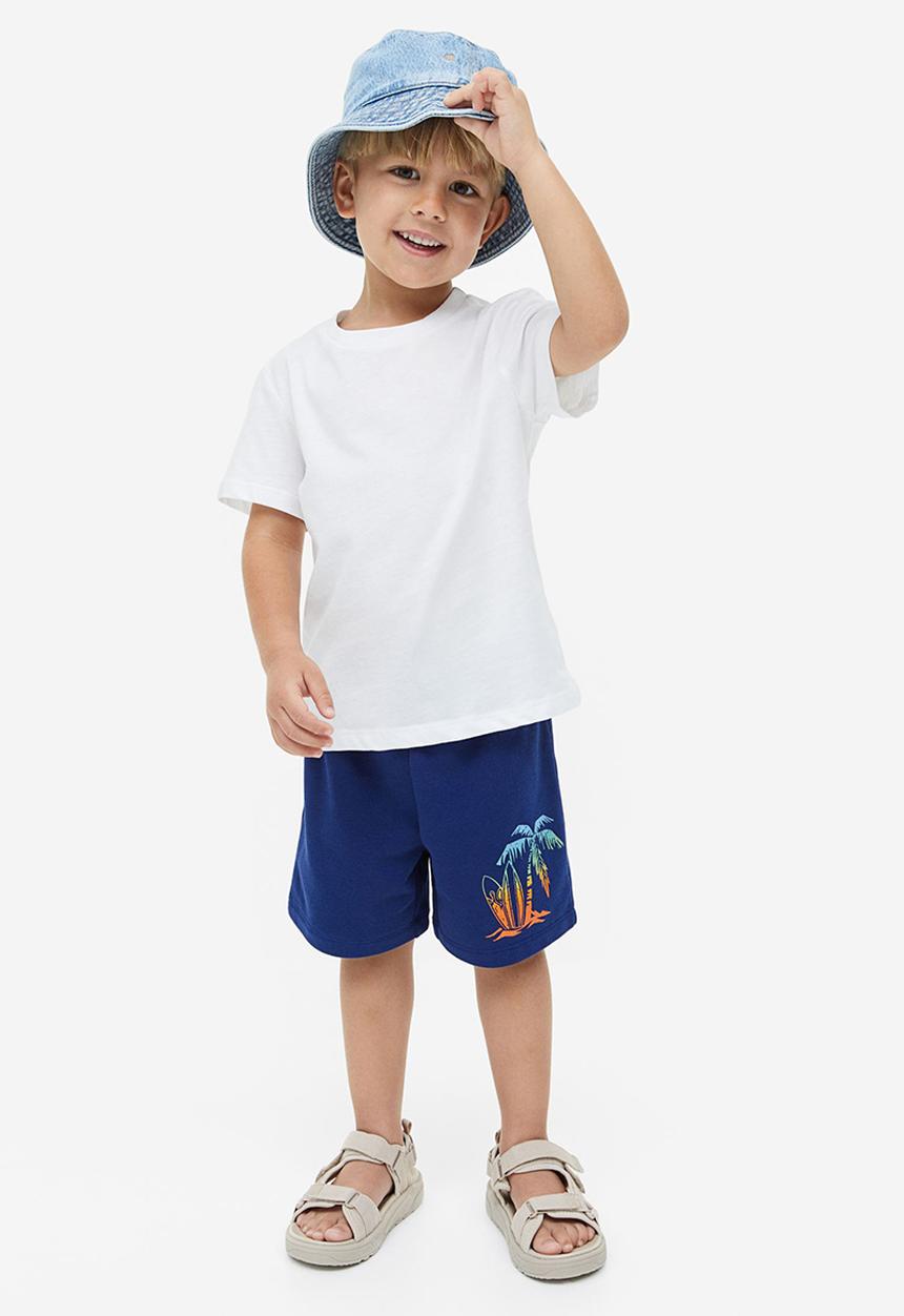 H&M - Sweatshirt shorts - navy blue surfboards