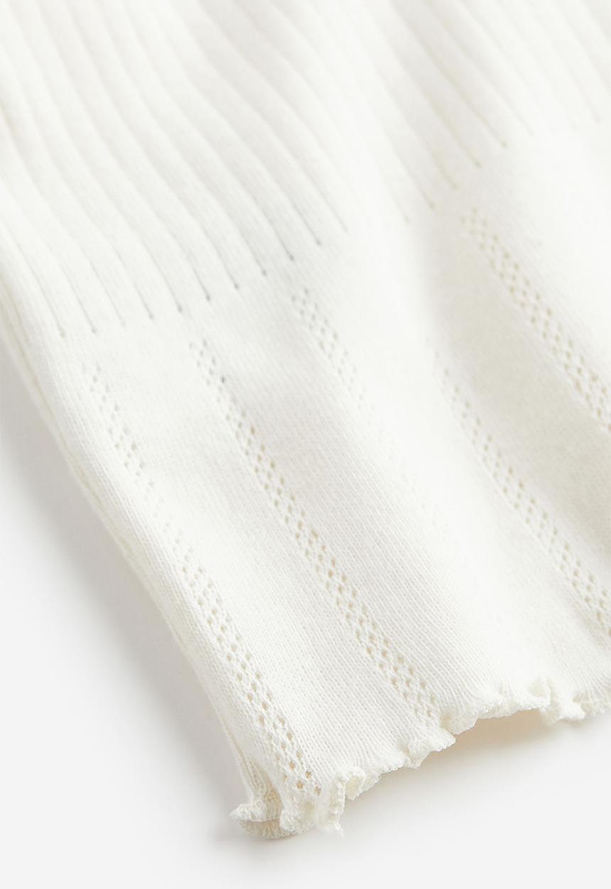 H&M - Pointelle jersey top - white