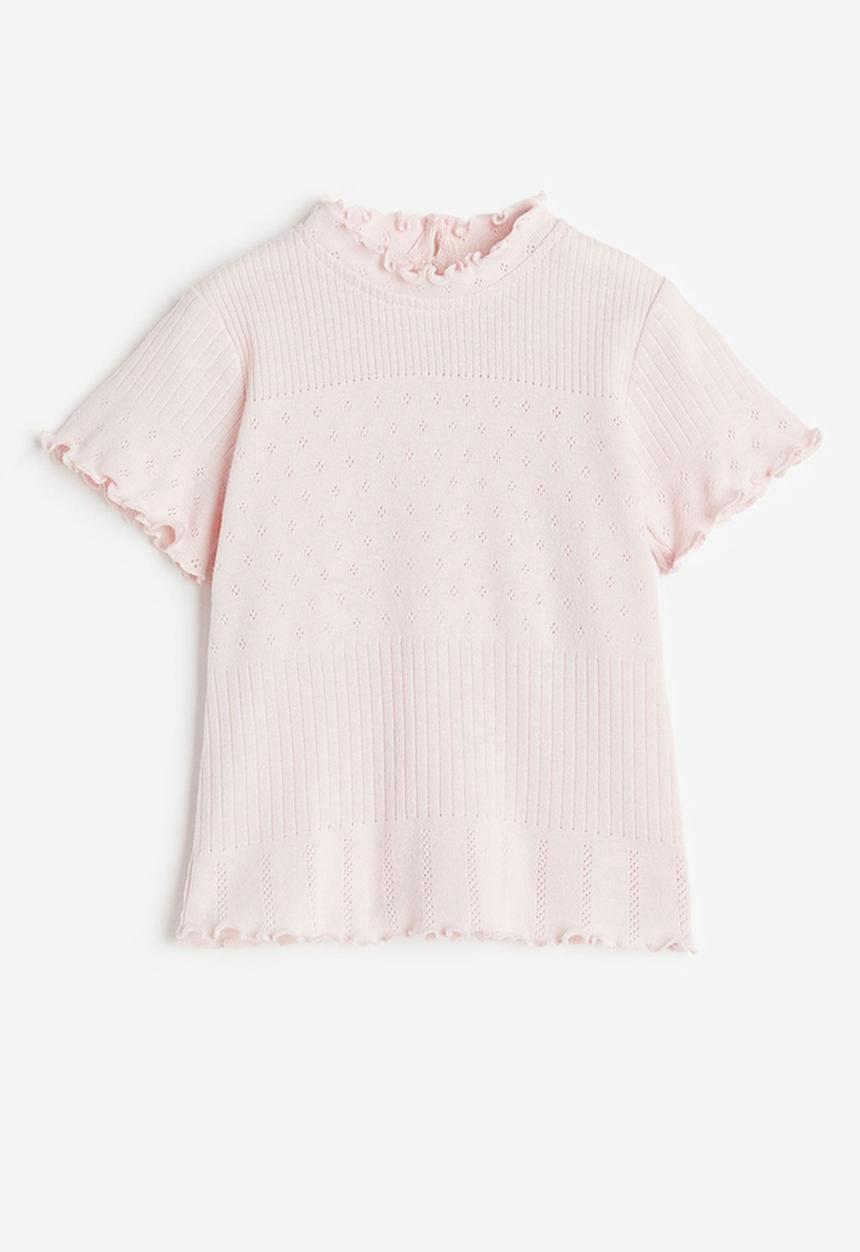 H&M - Pointelle jersey top - light pink