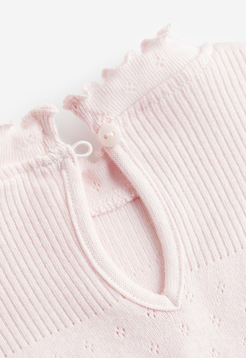 H&M - Pointelle jersey top - light pink