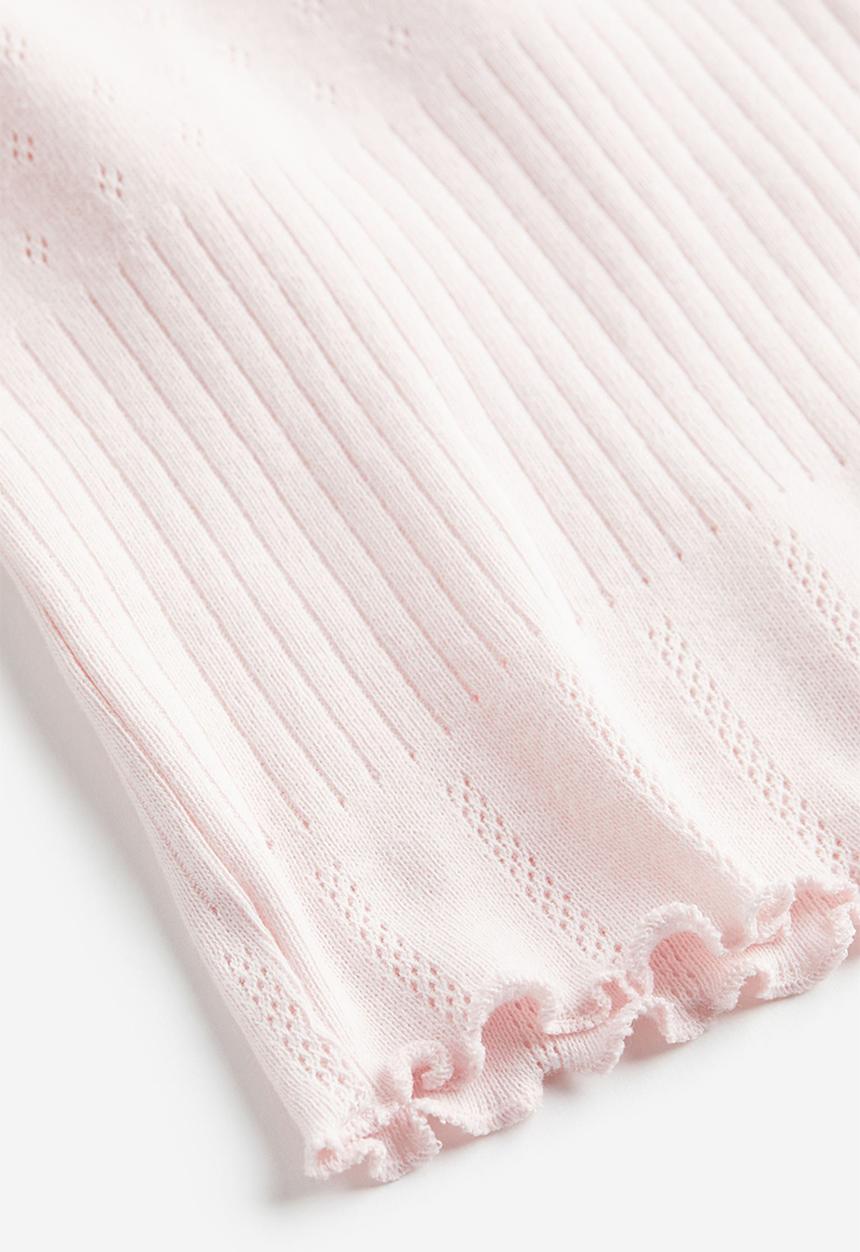 H&M - Pointelle jersey top - light pink
