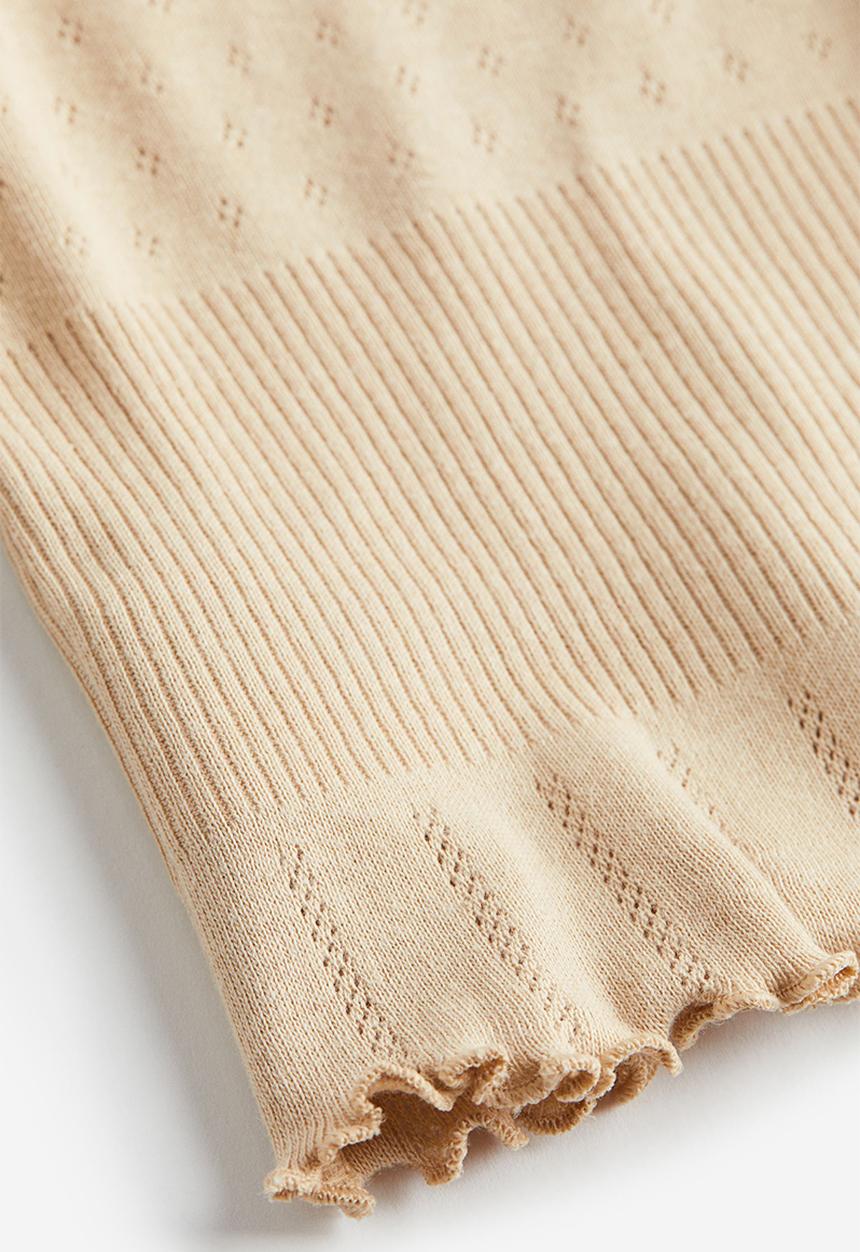 H&M - Pointelle jersey top - beige