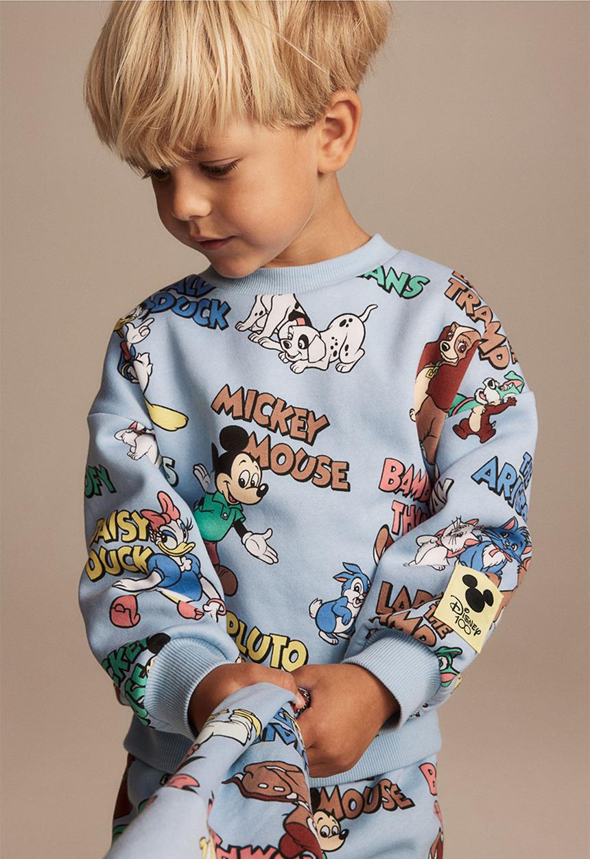 H&M - 2-Piece printed sweatshirt set - light blue disney